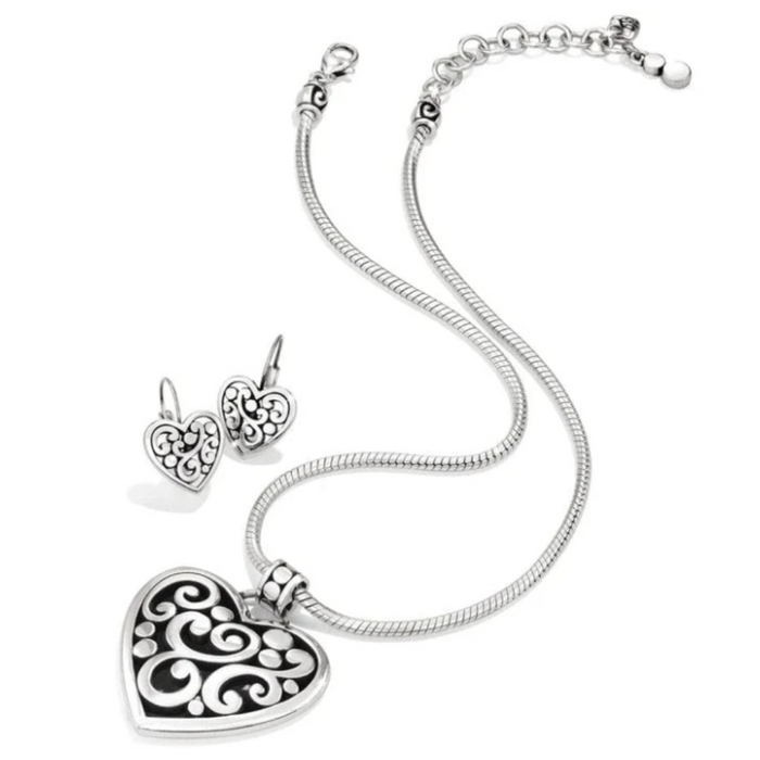 Contempo heart leverback earrings.