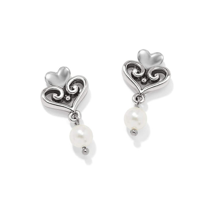 pearl heart earrings