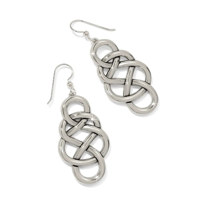 Brighton Interlok Braid Drop French Wire Earrings featuring an elegant braided design with a graceful drop silhouette.