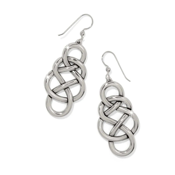 Brighton Interlok Braid Drop French Wire Earrings featuring an elegant braided design with a graceful drop silhouette.