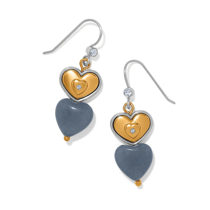 This Brighton One Heart Duo Heart French Wire Earrings pair timeless romance with effortless everyday style. 