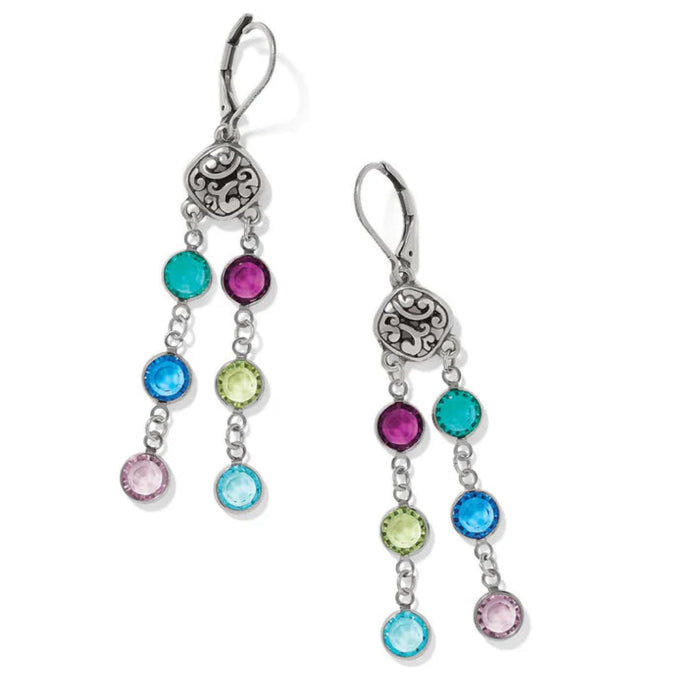 This striking pair of Brighton Contempo Color Gems Statement French Wire Earrings adds vibrant color and sophisticated style to your jewelry collection. 