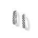 Elegant silver hoop earrings showcasing a unique braid design.
