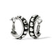 Silver hoop earrings featuring decorative beads, offering a chic and modern accessory for any outfit.