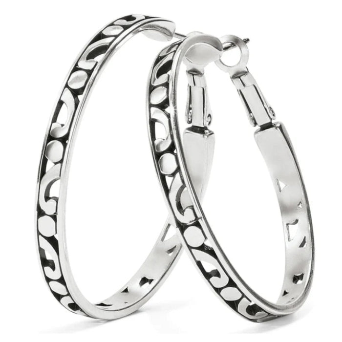 Contempo Large Hoop Silver Earrings
