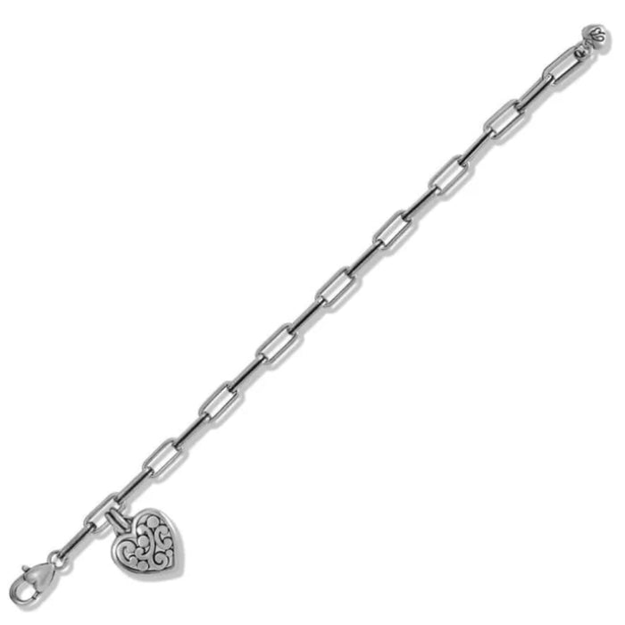 Brighton Contempo Heart Link Bracelet featuring polished heart-shaped links with signature Contempo-inspired scroll detailing for timeless everyday elegance.