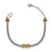 Brighton Interlok Twist Double Chain Bracelet featuring a polished twisted Interlok centerpiece with an elegant double-chain design for everyday sophistication.