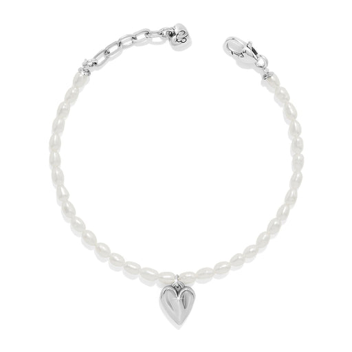 Brighton Cascade Embrace Pearl Heart Bracelet featuring luminous pearls and a polished heart centerpiece for timeless elegance and everyday wear.