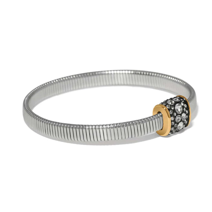 Meridian Solis hematite spring bracelet featuring a polished hematite-tone flexible design with a sleek, modern finish.