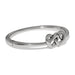 Polished silver Interlok linked hearts hinged bangle featuring intertwined heart motifs with a sleek, elegant design.