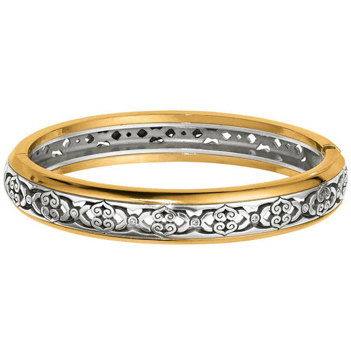 Brighton Intrigue Narrow Hinged Bangle featuring a sleek narrow design with intricate detailing and a polished finish for timeless everyday elegance.