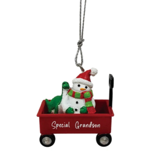This Ganz Special Grandson Christmas Ornament is a heartfelt keepsake that celebrates the special bond with your grandson.