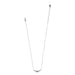 This elegant piece features a slightly curved bar with a petite circular dome at the heart of three stones on either side. A truly precious little treasure, that suspends from a fine delicate chain.