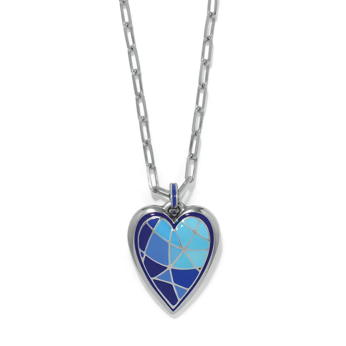 This Brighton Colormix Heart Blues Petite Necklace features a heart pendant in a stunning blue colormix finish. 