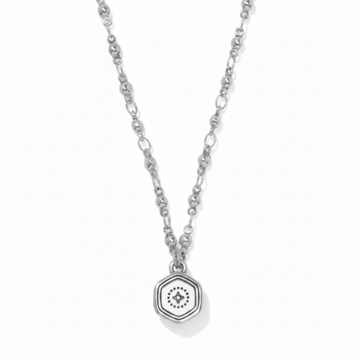 This Brighton Mosaic Nova Mini Pendant Necklace features fine quality crystal with a two-tone silver-gold finish.