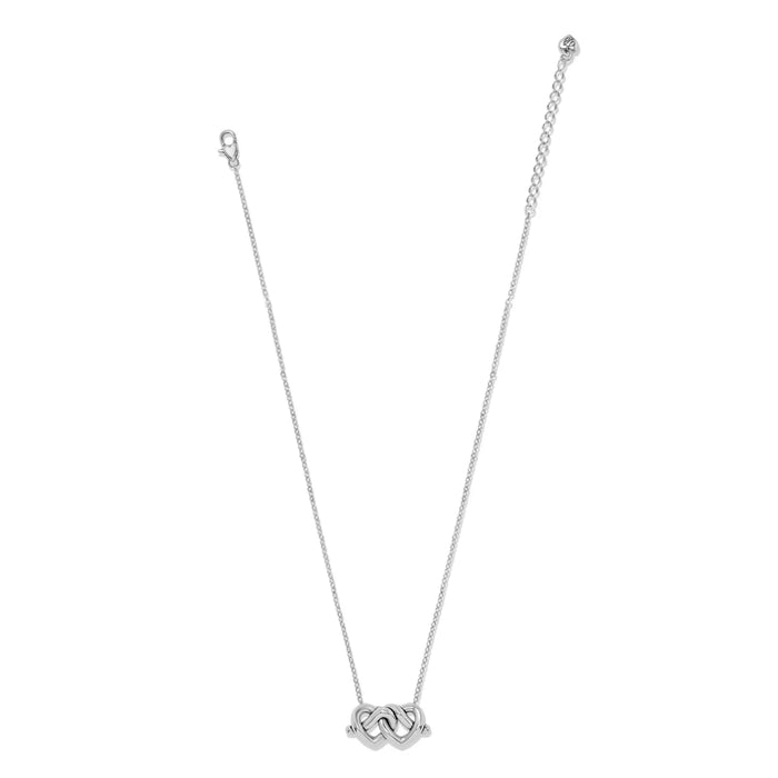 Brighton Interlok Linked Hearts Necklace featuring an elegant linked heart design, perfect for everyday wear or gifting.