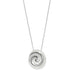 A single, silver-plated swirl hangs elegantly from this adjustable chain. Simple, fun, and modern.