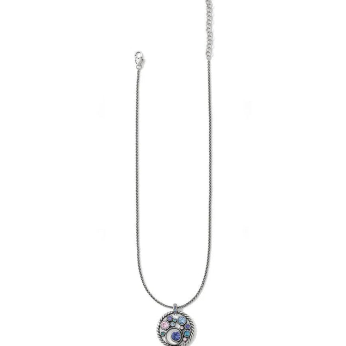 Round Halo Necklace featuring an elegant circular halo pendant design