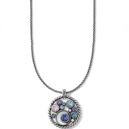 Round Halo Necklace featuring an elegant circular halo pendant design
