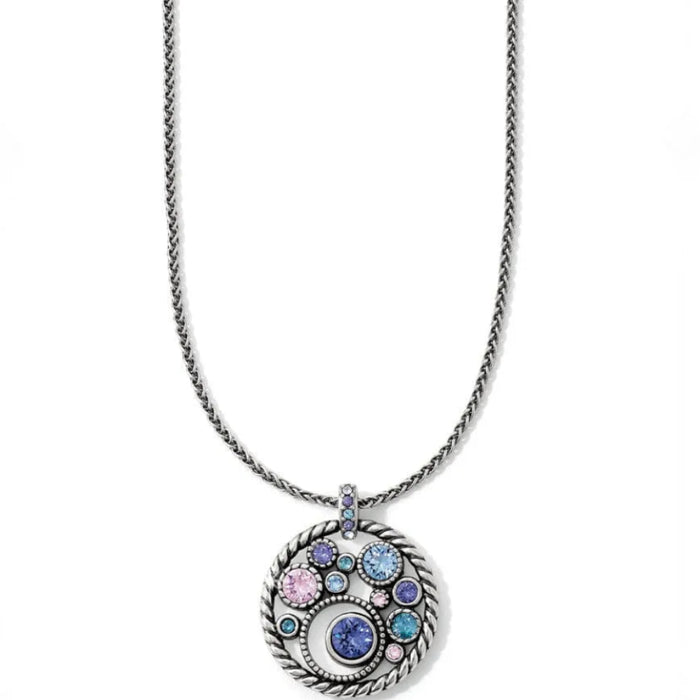 Round Halo Necklace featuring an elegant circular halo pendant design
