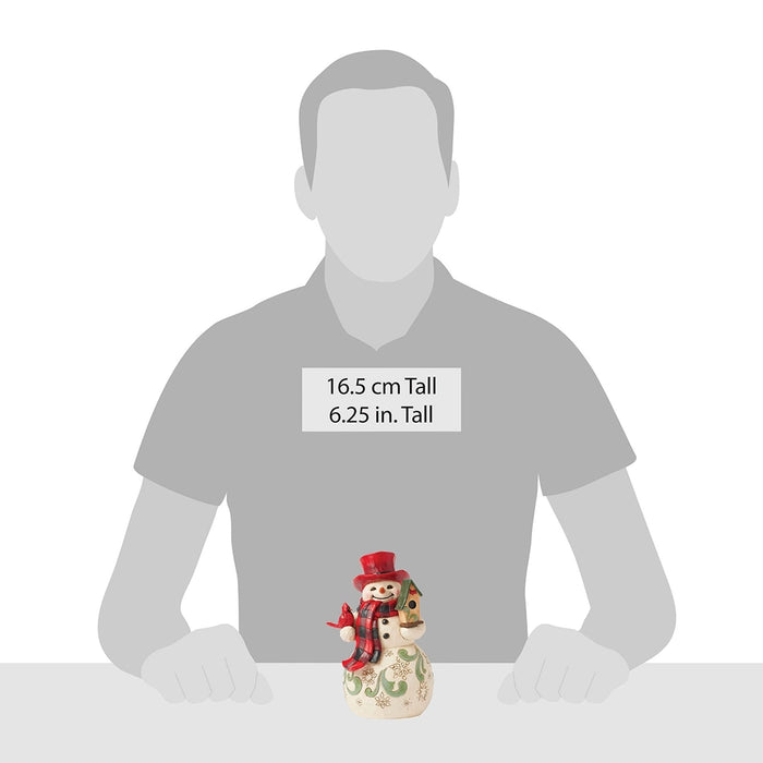 Size comparison image of 6.25-inch Jim Shore snowman figurine.