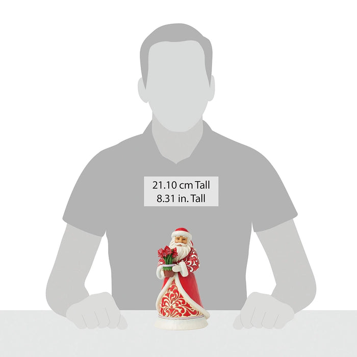 Size comparison image showing 8.3-inch Jim Shore Santa figurine.