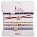 Liberty patriotic red, white, and blue hair tie bracelet with gold and silver star accents.