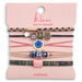 Medium Mahjong-themed hair tie bracelets in pink, green, and blue with lotus flower and Mahjong tile accents.