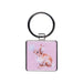 A pink keychain featuring a cute rabbit design, adding a playful touch to your keys.