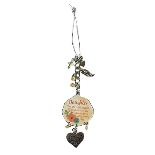 This Cathedral Art Special Daughter Car Charm celebrates the special bond between a parent and daughter.