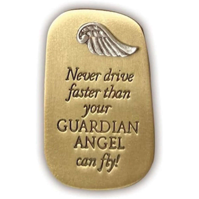 Cathedral Art : Visor Clip – Never Drive Faster Than Your Guardian Angel Can Fly at Annie's Hallmark