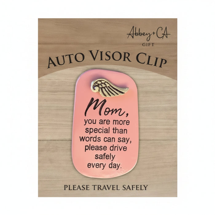 This Cathedral Art Mom Visor Clip attaches securely to most vehicle sun visors and serves as a daily reminder of your love, encouragement, and support.