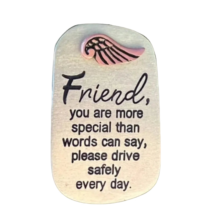 This Cathedral Art Special Friend Auto Visor Clip is a thoughtful keepsake designed to celebrate a treasured friendship.