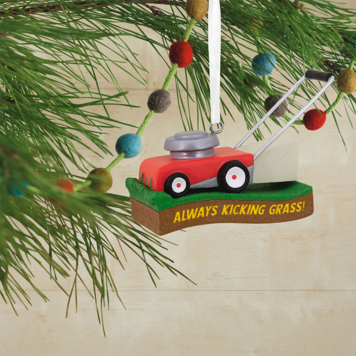 Hallmark : Kicking Grass Lawn Mower Hallmark Ornament