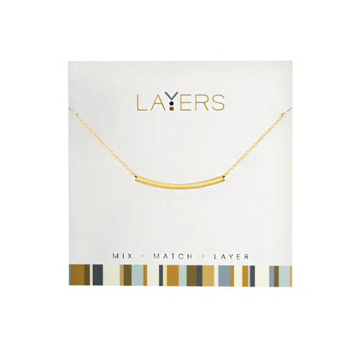 Center Court: Gold Curve Bar Layers Necklace at Annie's Hallmark