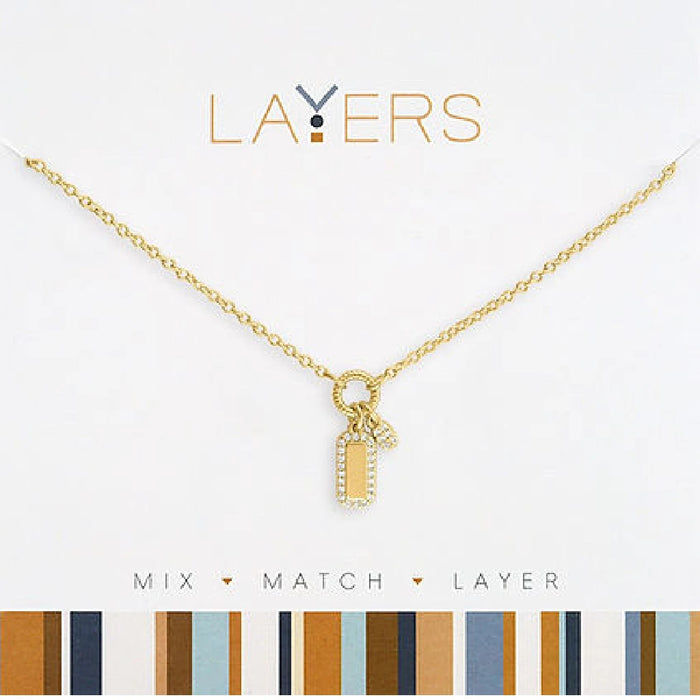 Gold mariner link drop layers necklace with elegant modern layered chain design