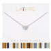 Silver Half CZ Heart Layers Necklace