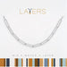 Silver ribbed paperclip layered necklace with modern minimalist chain design