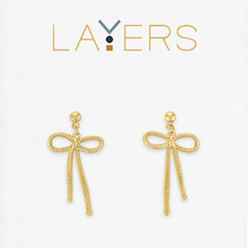 Stylish gold layered drop earrings featuring double quatrafoil accents for women