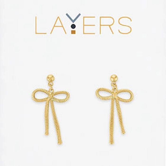 Stylish gold layered drop earrings featuring double quatrafoil accents for women