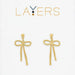 Stylish gold layered drop earrings featuring double quatrafoil accents for women