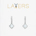 Silver quatrafoil huggie layered earrings with elegant modern minimalist design