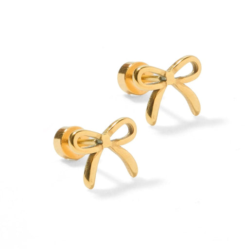 This elegance and charm with their 12mm thin gold bow design, perfect for any occasion.
