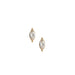 The Maeve Screwback Stud Earrings feature a stunning 8mm CZ Marquis stone, set with elegant gold prongs for a touch of luxury. 