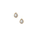 The Paloma Pear Gold Screwback Stud Earrings. Featuring a stunning pear-shaped CZ stone set in a sleek gold bezel, these earrings offer a timeless, refined design that adds a touch of elegance to any outfit. 