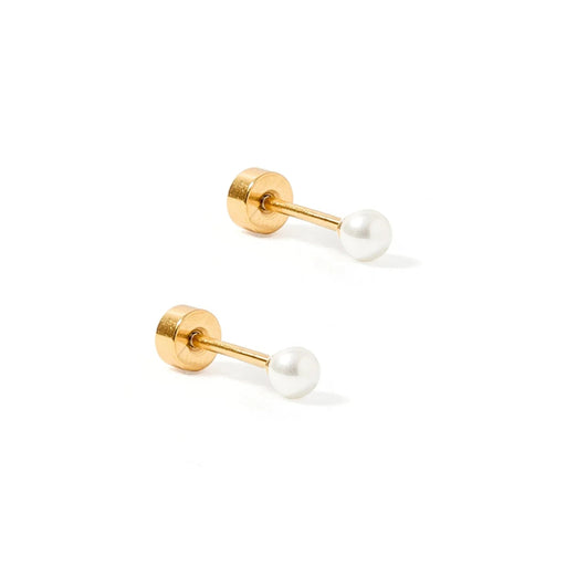 With a 3mm white pearl, the Payton Pearl White Screwback Stud Earrings offer a timeless and sophisticated look.