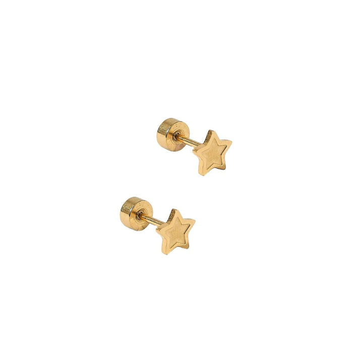 Playful and shining, the Lennon Screwback Stud Earrings feature a petite cut-out star design crafted in polished gold-toned stainless steel.