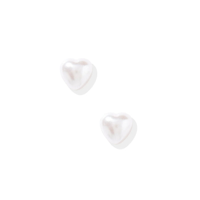  Sweet and timeless, the Lucia Small Screwback Stud Earrings feature a delicate heart-shaped synthetic pearl design that adds a soft, feminine touch to any look. 