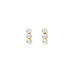 the Janie Pearl Screwback Stud Earrings feature a sleek row of three 5mm pearls arranged in a straight, minimalist line.
