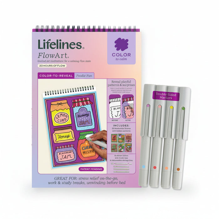 This Lifelines FlowArt Color-to-Reveal, Foodie Fun offers a fun and relaxing way to enjoy creative, screen-free time.